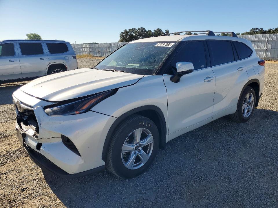 2021 Toyota Highlander VIN 5TDZZRAH2MS532777 COPART salvage auction — FRONT END, Ca - Salvage Certificate, sold $10,300 on 2026-08-21 (photo 1)