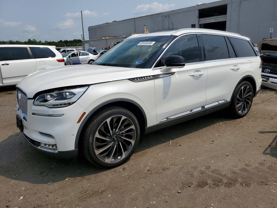 2020 Lincoln Aviator VIN 5LM5J7XC1LGL01666 COPART salvage auction — FRONT END, Va - Cert Of Title - Salvage, sold $9,100 on 2026-09-09 (photo 1)