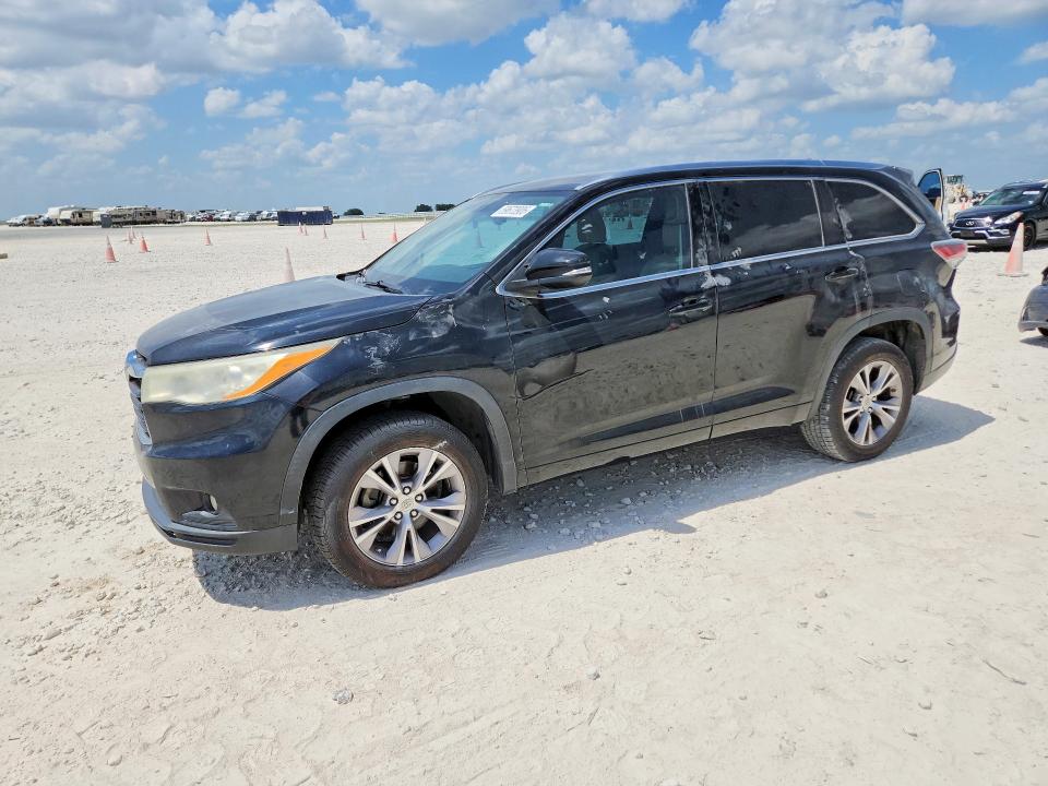 2014 Toyota Highlander VIN 5TDKKRFH4ES035018 COPART salvage auction — NORMAL WEAR, Tx - Certificate Of Title, sold $6,500 on 2026-07-30 (photo 1)