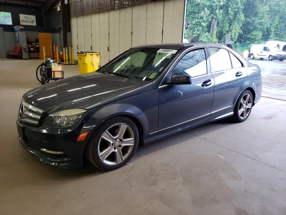2011 Mercedes-benz C class VIN WDDGF8BB9BF652597 COPART salvage auction — SIDE, CT - CERT OF TITLE-SALVAGE, sold $600 on 2026-08-13 (photo 1)