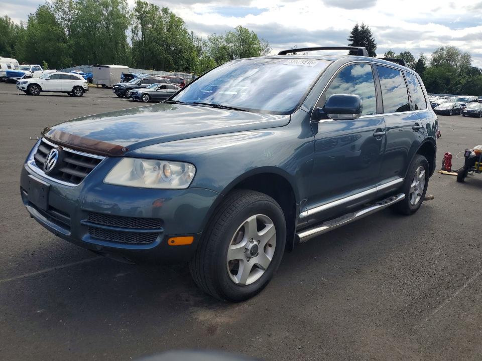 2005 Volkswagen Touareg VIN WVGBG77L25D013986 COPART salvage auction — REAR END, Or - Salvage Title Certificate, sold $100 on 2026-08-12 (photo 1)