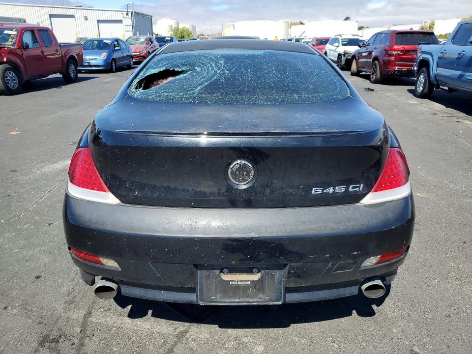 2004 BMW 6 series VIN WBAEH73404B189097 COPART salvage auction — VANDALISM, CA - SALVAGE CERTIFICATE, sold $175 on 2026-07-20 (photo 6)