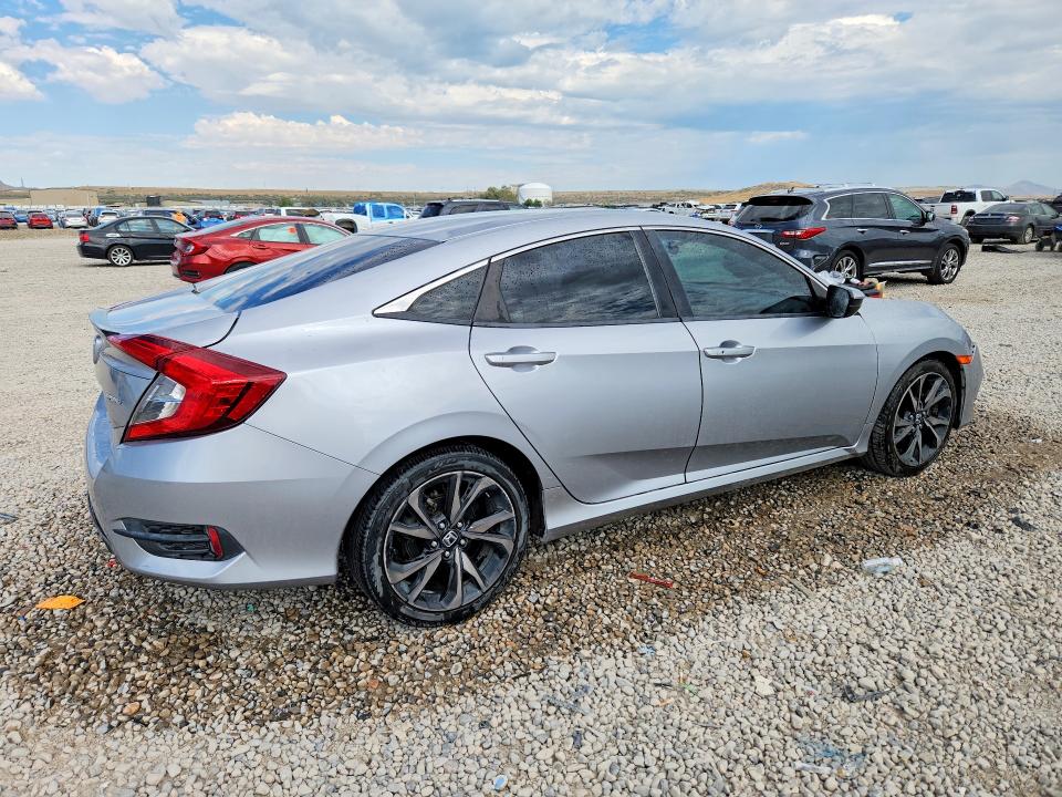 2019 Honda Civic VIN 2HGFC2F89KH545270 COPART salvage auction — REAR END, Ut - Salvage Certificate, sold $7,000 on 2026-08-21 (photo 3)