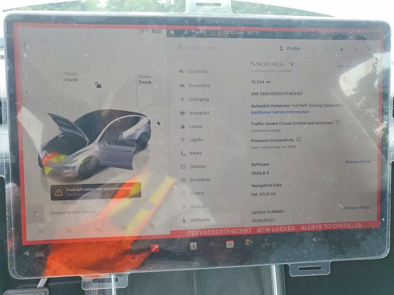 2026 Tesla Model y VIN 7SAYGDED3TF403187 COPART salvage auction — FRONT END, Wa - Bill Of Sale, sold $2,100 on 2026-07-24 (photo 9)
