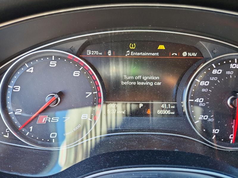 2014 Audi Rs7 VIN WUAW2AFC6EN902905 COPART salvage auction — REAR END, Id - Salvage Certificate Of Title, sold $12,000 on 2026-08-31 (photo 9)