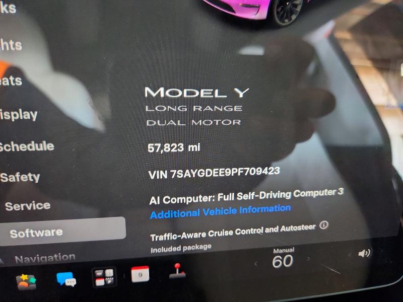 2023 Tesla Model y VIN 7SAYGDEE9PF709423 COPART salvage auction — ALL OVER, AZ - CERT OF TITLE- NON REPAIR, sold $3,050 on 2026-07-27 (photo 9)