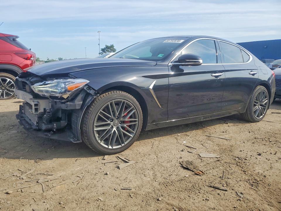 2019 Genesis G70 VIN KMTG74LE1KU025091 COPART salvage auction — FRONT END, Mi - Certificate Of Title, sold $6,700 on 2026-08-28 (photo 1)