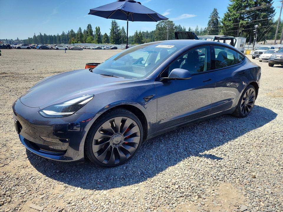 2023 Tesla Model 3 VIN 5YJ3E1EC0PF709482 COPART salvage auction — REAR END, Wa - Bill Of Sale, sold $7,200 on 2026-07-24 (photo 1)