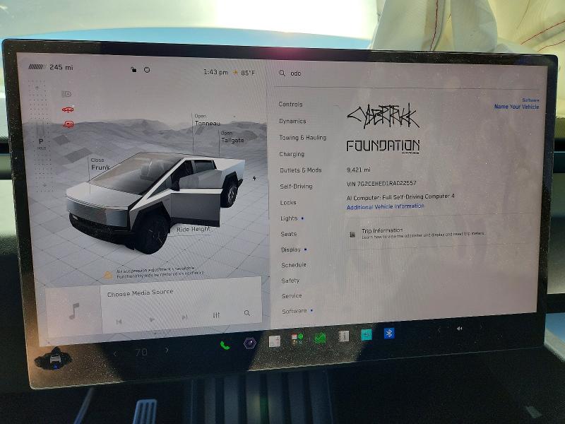 2024 Tesla Cybertruck VIN 7G2CEHED1RA022557 COPART salvage auction — FRONT END, Ca - Salvage Certificate, sold $16,600 on 2026-07-28 (photo 9)