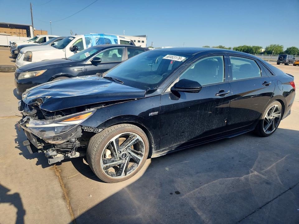 2023 Hyundai Elantra VIN KMHLR4AF2PU587491 COPART salvage auction — FRONT END, Tx - Certificate Of Title (P), sold $7,300 on 2026-07-20 (photo 1)