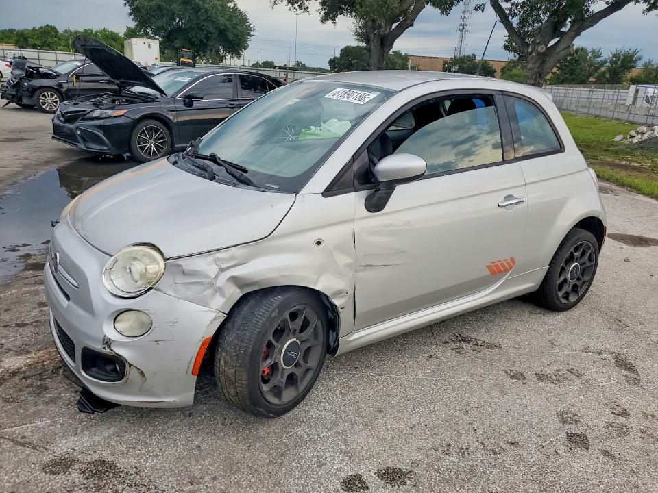 2013 Fiat 500 VIN 3C3CFFBR4DT750217 COPART salvage auction — FRONT END, Fl - Cert Of Title Slvg Rebuildable, sold $450 on 2026-07-30 (photo 1)