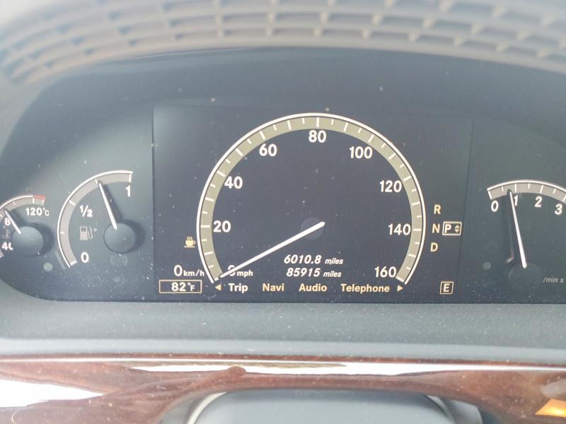 2012 Mercedes-benz S-klasse VIN WDDNG7DB5CA466159 COPART salvage auction — REAR END, Al - Cert Of Title-Salvage Title, sold $750 on 2026-07-28 (photo 9)