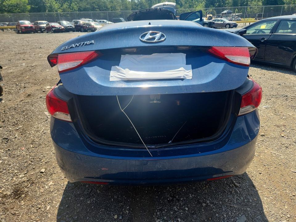 2013 Hyundai Elantra VIN KMHDH4AE4DU955485 COPART salvage auction — REAR END, MD - CERT OF SALVAGE > 75% DAMAGE (P), sold $500 on 2026-07-28 (photo 6)