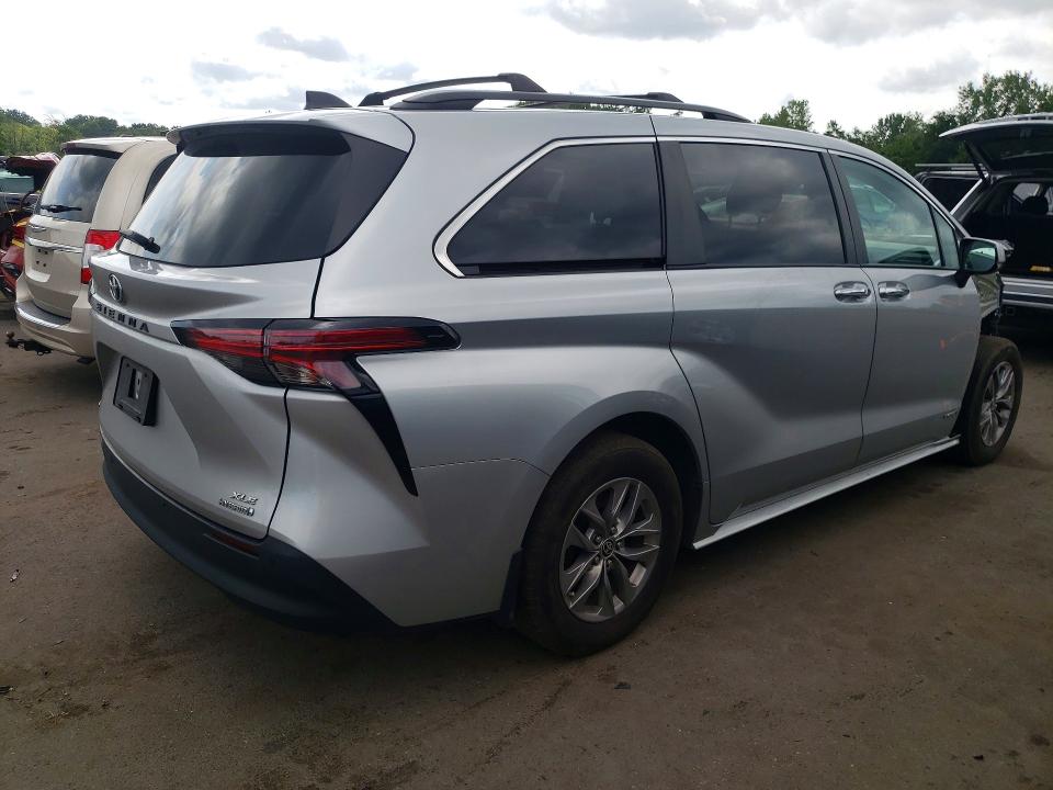 2021 Toyota Sienna VIN 5TDJSKFC5MS028388 COPART salvage auction — FRONT END, Ct - Cert Of Title-Salvage, sold $4,000 on 2026-07-24 (photo 3)