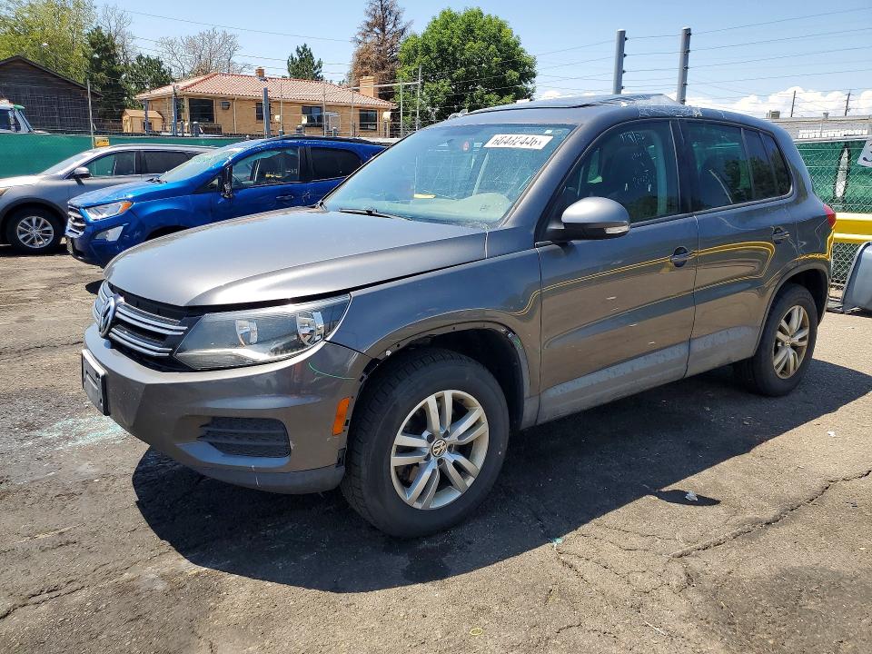 2013 Volkswagen Tiguan VIN WVGBV3AX3DW605524 COPART salvage auction — FRONT END, Co - Public - Salvage Title, sold $525 on 2026-08-06 (photo 1)