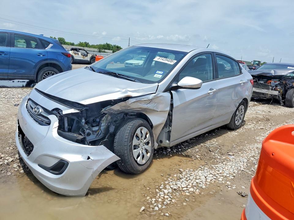 2015 Hyundai Accent VIN KMHCT4AE6FU802605 COPART salvage auction — FRONT END, Tx - Certificate Of Title, sold $100 on 2026-07-30 (photo 1)