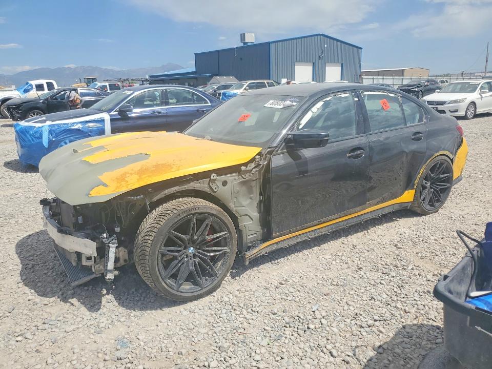 2022 BMW M3 VIN WBS43AY04NFM22983 COPART salvage auction — FRONT END, In - Cert Of Title-Salvage Title (P), sold $15,300 on 2026-07-31 (photo 1)
