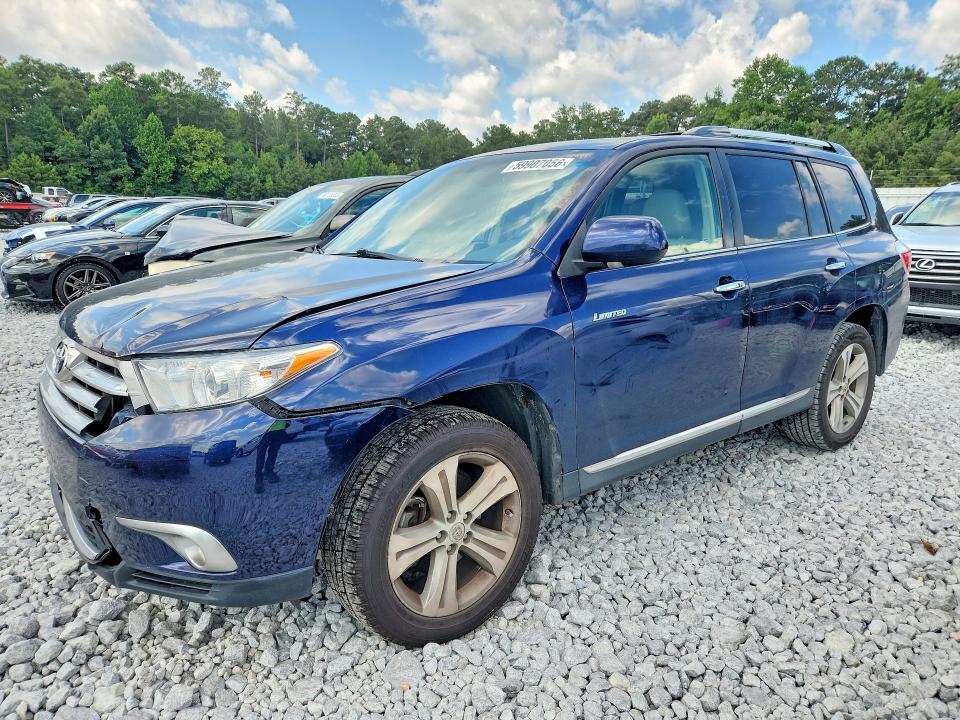 2013 Toyota Highlander VIN 5TDDK3EH3DS194750 COPART salvage auction — FRONT END, Ga - Certificate Of Title (P), sold $1,700 on 2026-07-21 (photo 1)