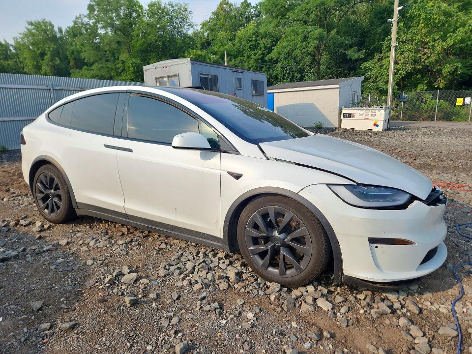 2022 Tesla Model x VIN 7SAXCBE67NF338344 COPART salvage auction — FRONT END, Ny - Mv-907A Salvage Certificate, sold $750 on 2026-07-30 (photo 4)