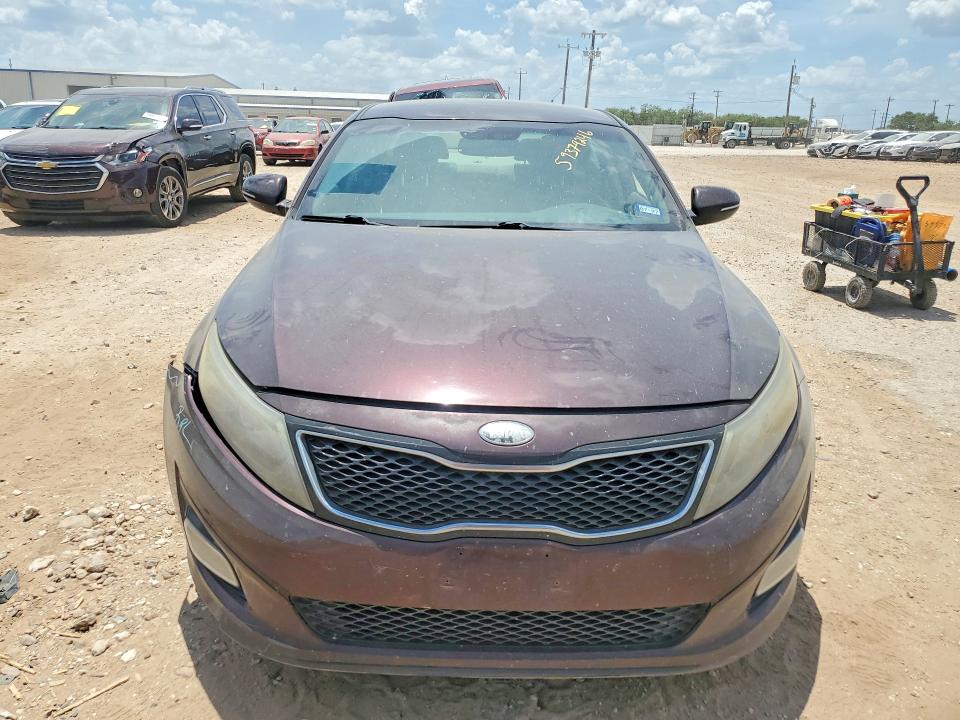 2014 Kia Optima VIN 5XXGM4A75EG294796 COPART salvage auction — FRONT END, Tx - Salvage Vehicle Title, sold $15 on 2026-07-23 (photo 5)