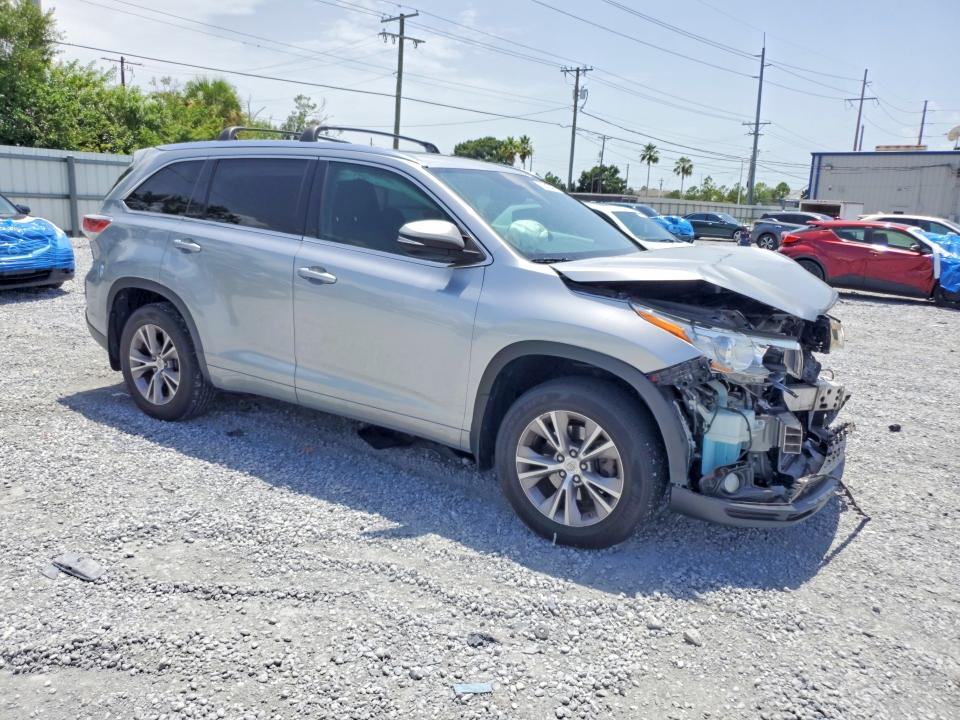2014 Toyota Highlander VIN 5TDJKRFH4ES036472 COPART salvage auction — FRONT END, FL - CERTIFICATE OF DESTRUCTION, sold $325 on 2026-07-24 (photo 4)