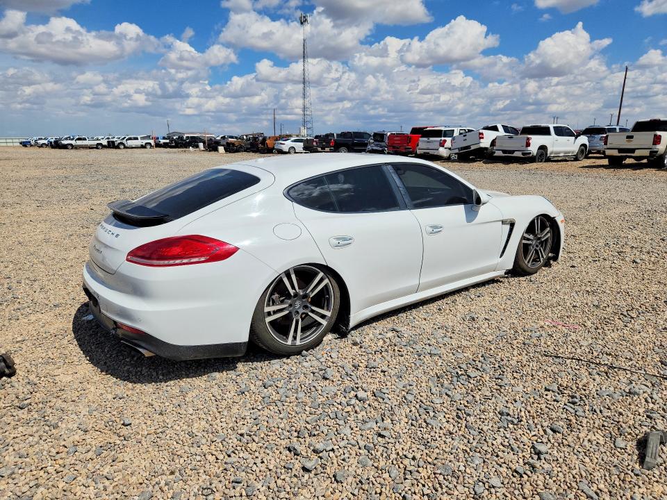 2014 Porsche Panamera VIN WP0AA2A73EL008026 COPART salvage auction — FRONT END, Tx - Certificate Of Title (P), sold $4,300 on 2026-08-05 (photo 3)