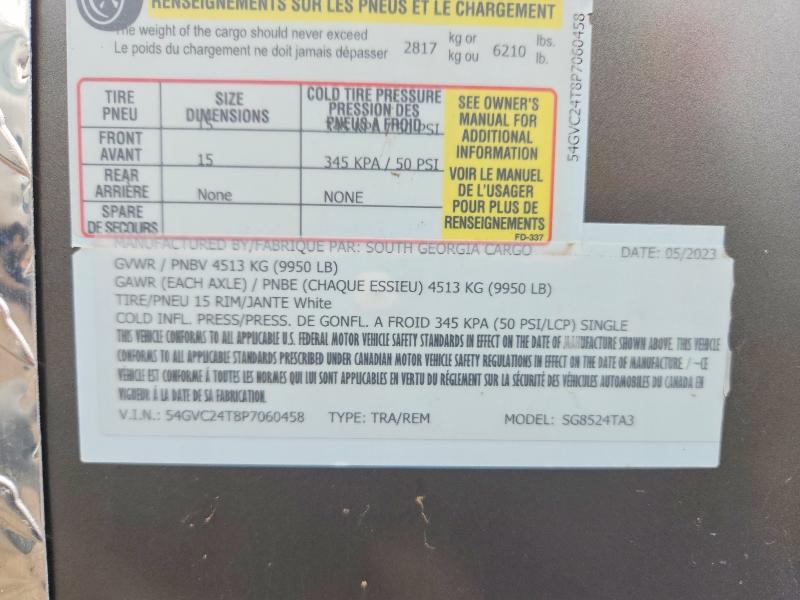 2023 Other heavy equipment VIN 54GVC24T8P7060458 COPART salvage auction — HAIL, CO - CERTIFICATE OF TITLE, sold $2,600 on 2026-08-03 (photo 8)