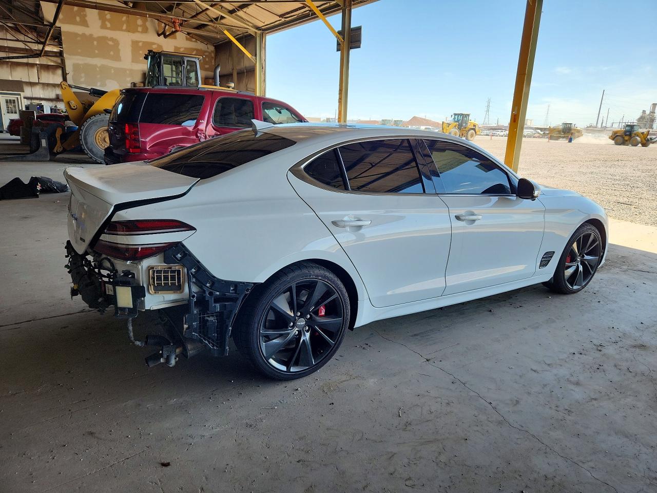 2023 Genesis G70 VIN KMTG54TE8PU115531 COPART salvage auction — Rear End, Sc - Salvage Title, sold $17,500 on 2026-09-16 (photo 3)