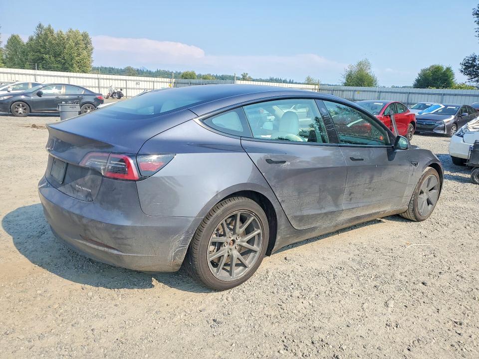 2021 Tesla Model 3 VIN 5YJ3E1EB5MF051077 COPART salvage auction — SIDE, Salvage Title, sold $80 on 2026-07-27 (photo 3)