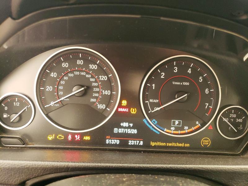 2017 BMW 3 series VIN WBA8K3C55HK678696 COPART salvage auction — FRONT END, CT - CERT OF TITLE-SALVAGE, sold $525 on 2026-07-24 (photo 9)