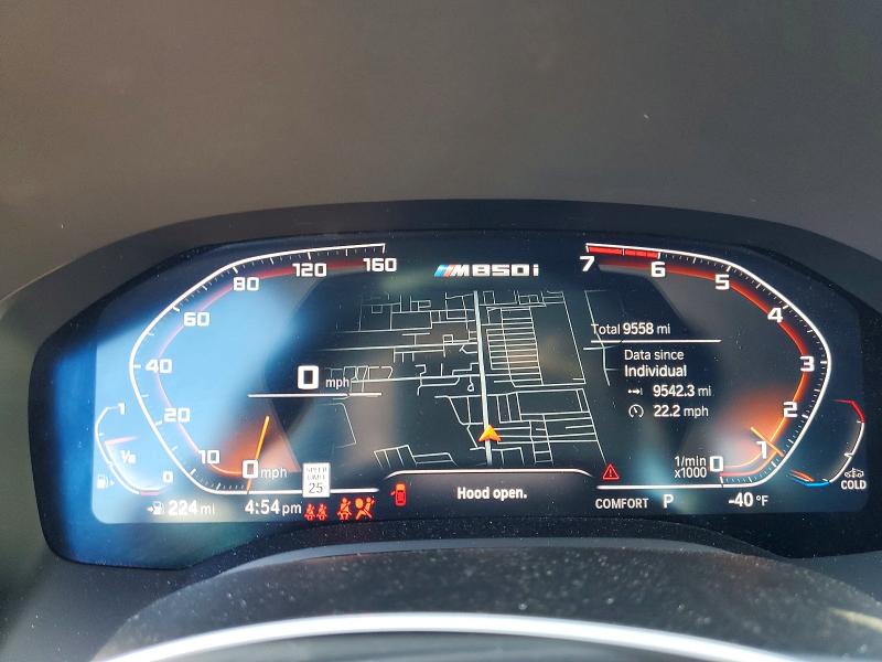 2024 BMW M8 VIN WBABC4C0XRCP92475 COPART salvage auction — FRONT END, Ca - Salvage Certificate, sold $28,000 on 2026-07-21 (photo 9)