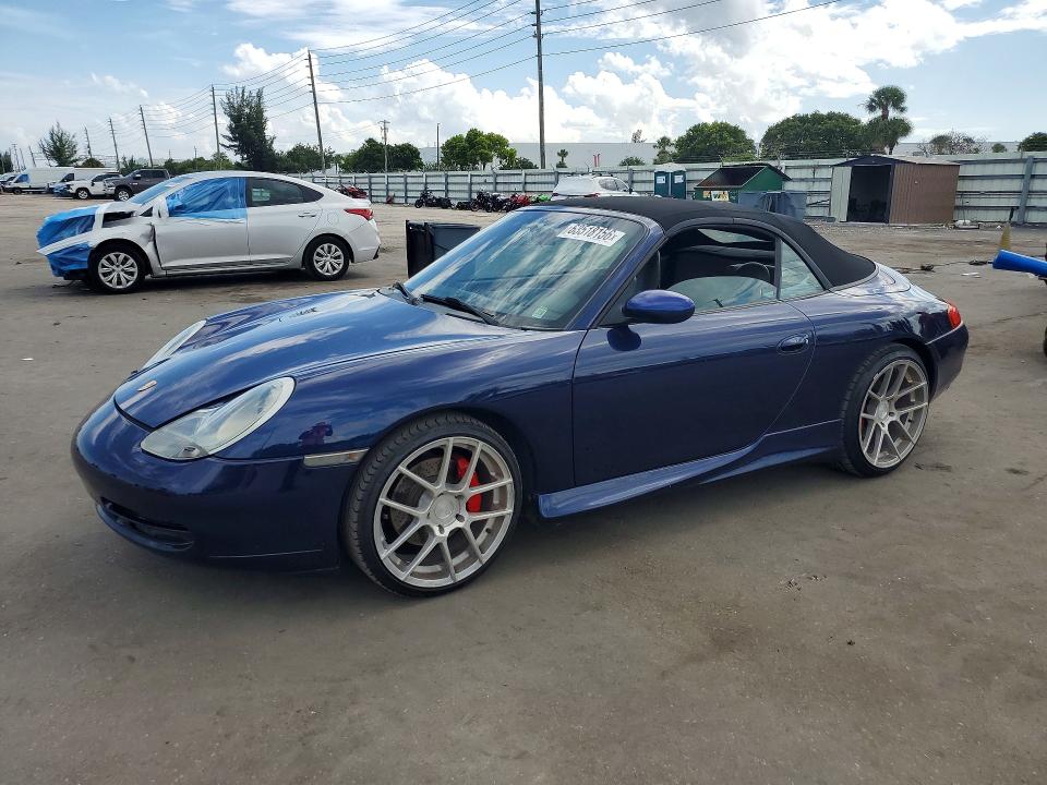 2001 Porsche 911 VIN WP0CA29981S653141 COPART salvage auction — DAMAGE HISTORY, FL - CERT OF TITLE-SLVG REBLD FLOOD (P), sold $9,700 on 2026-08-12 (photo 1)
