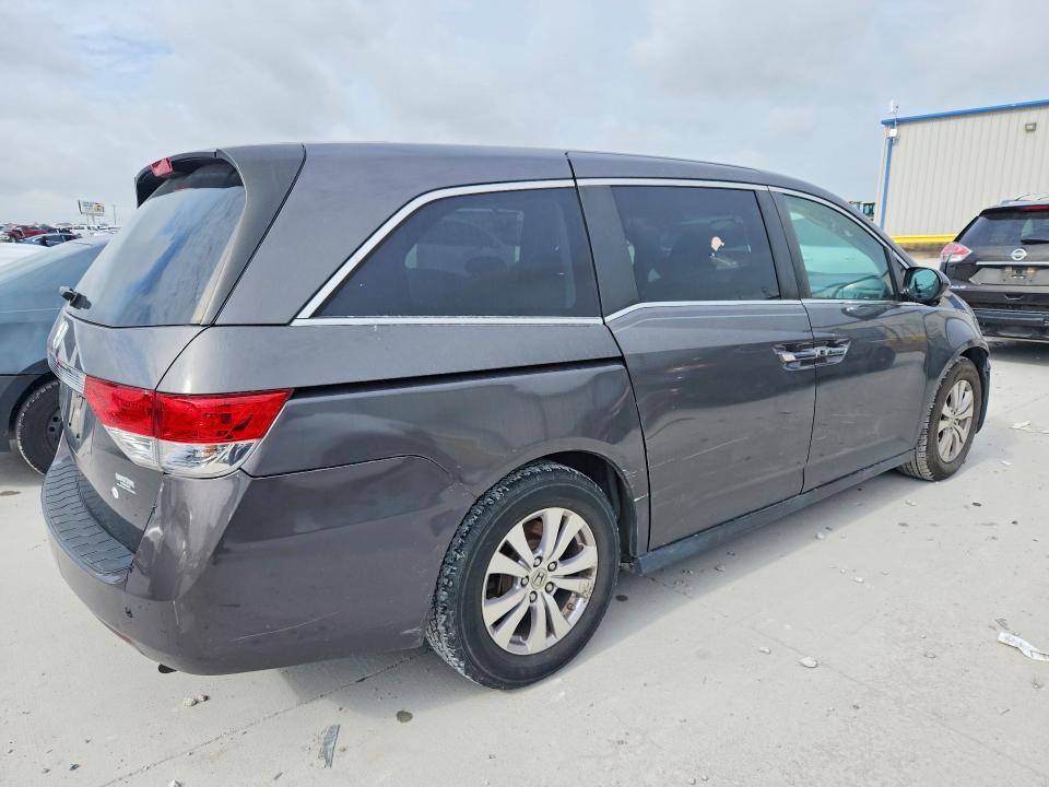 2014 Honda Odyssey VIN 5FNRL5H49EB025247 COPART salvage auction — FRONT END, Tx - Salvage Vehicle Title, sold $4,400 on 2026-07-31 (photo 3)