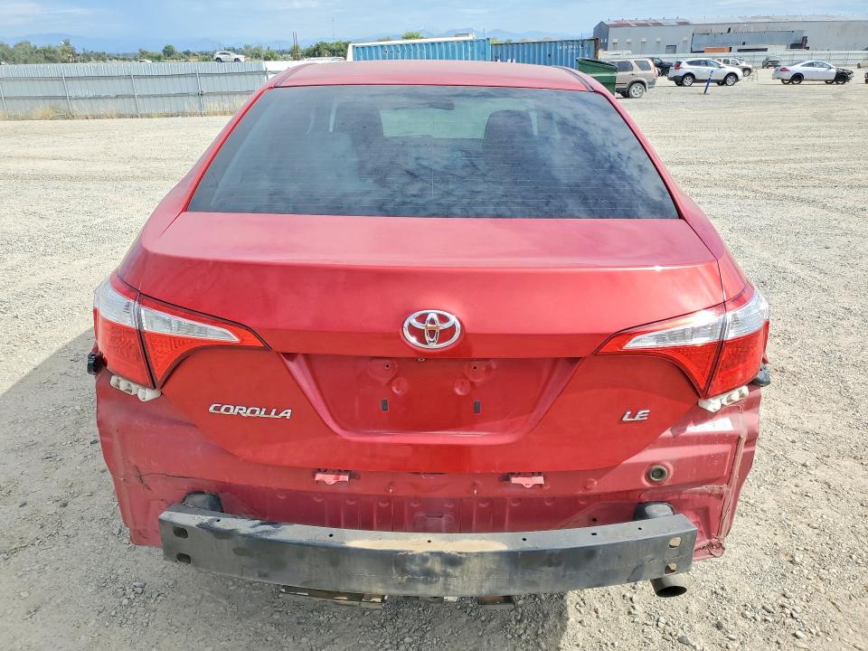 2016 Toyota Corolla VIN 5YFBURHE4GP384818 COPART salvage auction — REAR END, CA - SALVAGE CERTIFICATE, sold $3,300 on 2026-07-31 (photo 6)