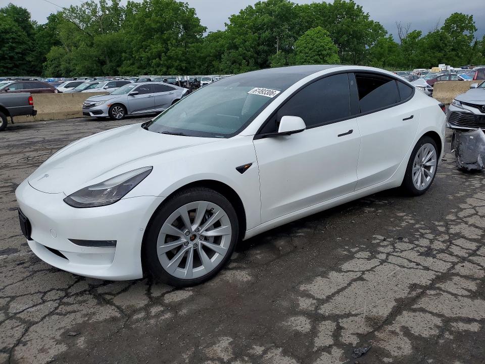 2022 Tesla Model 3 VIN 5YJ3E1EB2NF276154 COPART salvage auction — SIDE, NY - MV-907A SALVAGE CERTIFICATE, sold $6,600 on 2026-07-28 (photo 1)