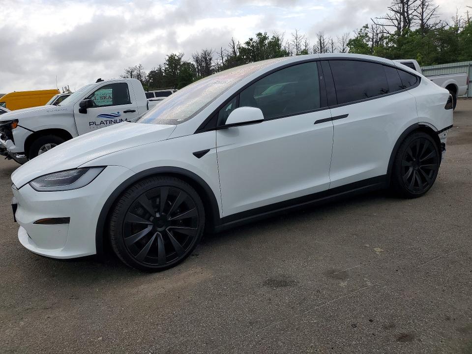 2023 Tesla Model x VIN 7SAXCDE56PF381529 COPART salvage auction — REAR END, Salvage Title, sold $24,800 on 2026-07-15 (photo 1)