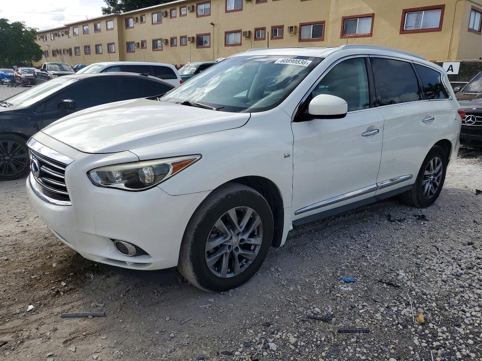 2014 Infiniti Qx60 VIN 5N1AL0MMXEC516229 COPART salvage auction — MINOR DENT/SCRATCHES, Fl - Cert Of Title-Slvg Rebld Flood, sold $725 on 2026-07-31 (photo 1)