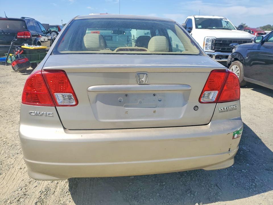 2005 Honda Civic hybrid VIN JHMES96615S021840 COPART salvage auction — MINOR DENT/SCRATCHES, CA - DIS/DLR/EXP ONLY CLEAN TITLE, sold $100 on 2026-07-21 (photo 6)