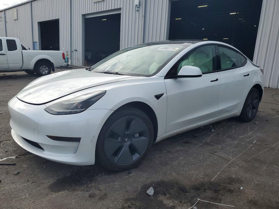 2023 Tesla Model 3 VIN 5YJ3E1EA3PF466653 COPART salvage auction — REAR END, Salvage Title, sold $8,100 on 2026-07-20 (photo 1)