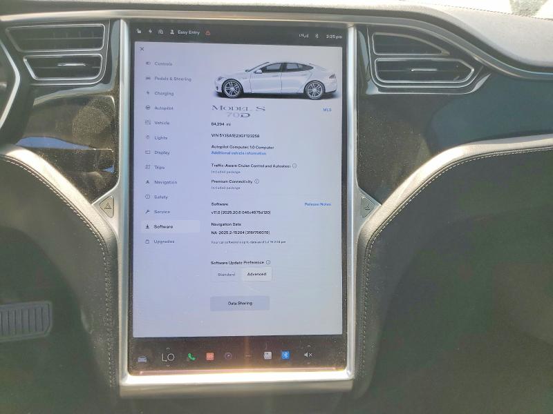 2016 Tesla Model s VIN 5YJSA1E23GF123258 COPART salvage auction — MECHANICAL, FL - CERTIFICATE OF TITLE (P), sold $1,050 on 2026-07-27 (photo 9)