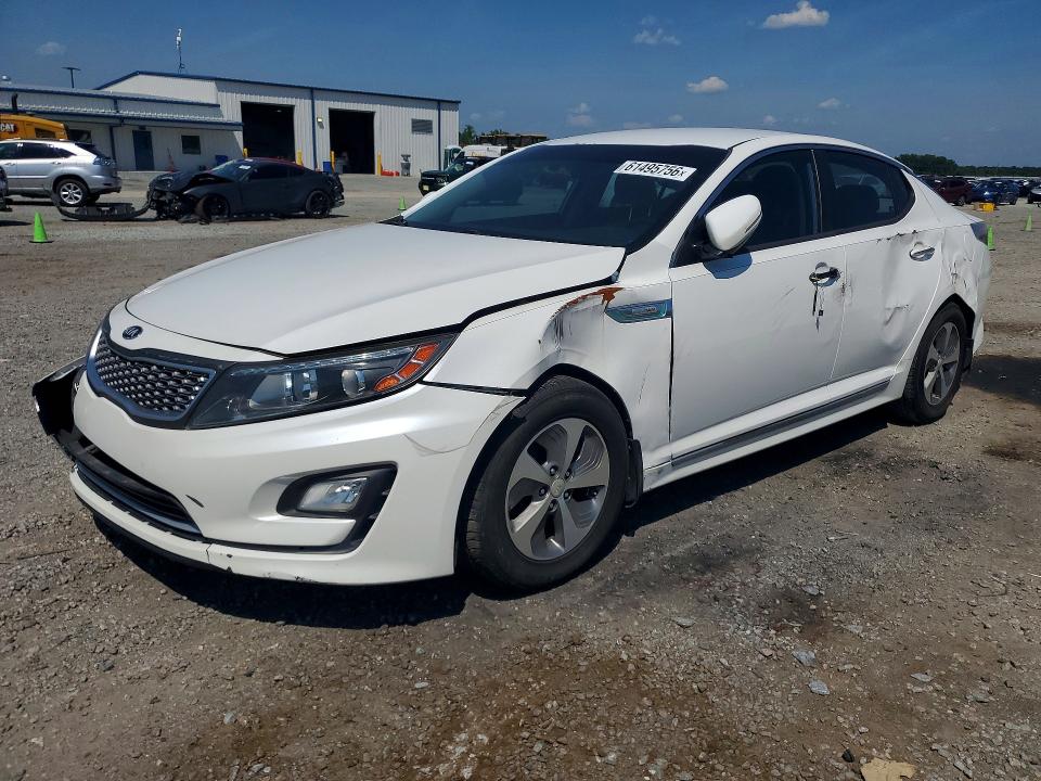 2015 Kia Optima hybrid VIN KNAGM4AD8F5077445 COPART salvage auction — FRONT END, NC - DEALER ONLY CLEAN TITLE, sold $250 on 2026-07-27 (photo 1)