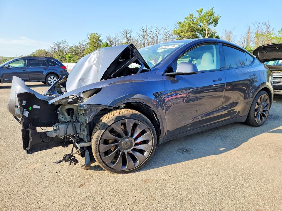 2023 Tesla Model y VIN 7SAYGDEF2PF968117 COPART salvage auction — FRONT END, Ny - Mv-907A Salvage Certificate, sold $100 on 2026-07-27 (photo 1)
