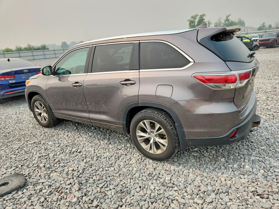 2014 Toyota Highlander VIN 5TDJKRFH1ES068778 COPART salvage auction — HAIL, Wi - Certificate Of Title, sold $175 on 2026-07-27 (photo 2)