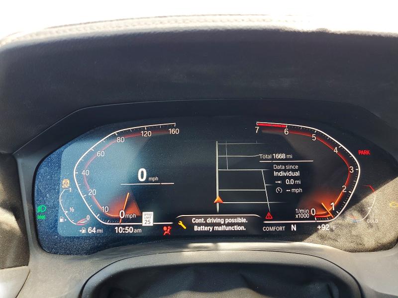 2020 BMW 3er VIN 3MW5R1J00L8B31775 COPART salvage auction — FRONT END, OH - DIS/DLR/EXP ONLY SALVAGE TITLE, sold $7,600 on 2026-07-29 (photo 9)