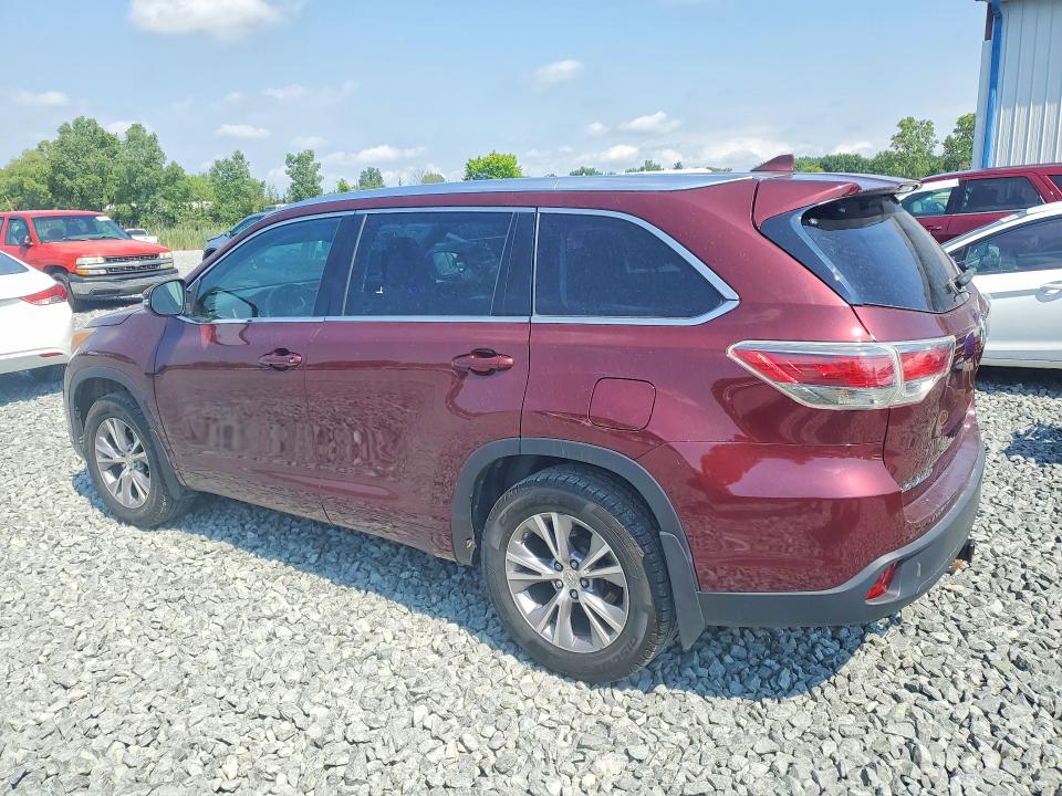 2015 Toyota Highlander VIN 5TDJKRFH5FS172658 COPART salvage auction — MINOR DENT/SCRATCHES, Oh - Certificate Of Title (P), sold $8,600 on 2026-07-30 (photo 2)