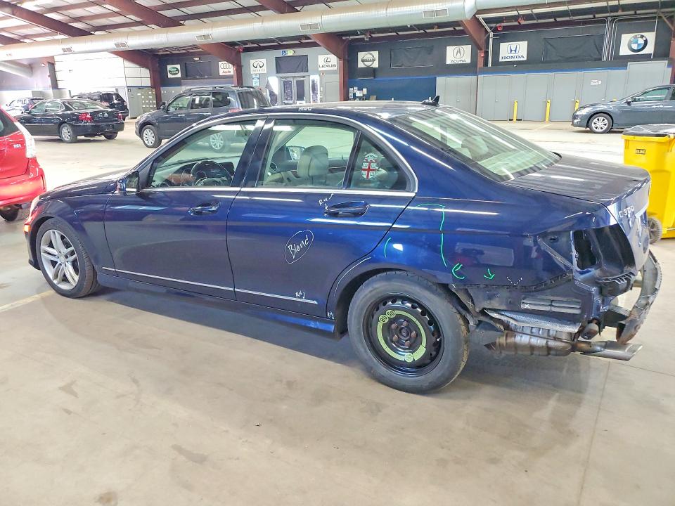 2012 Mercedes-benz C-klasse VIN WDDGF8BB8CA640259 COPART salvage auction — REAR END, CT - CERT OF TITLE-SALVAGE, sold $1,000 on 2026-08-13 (photo 2)