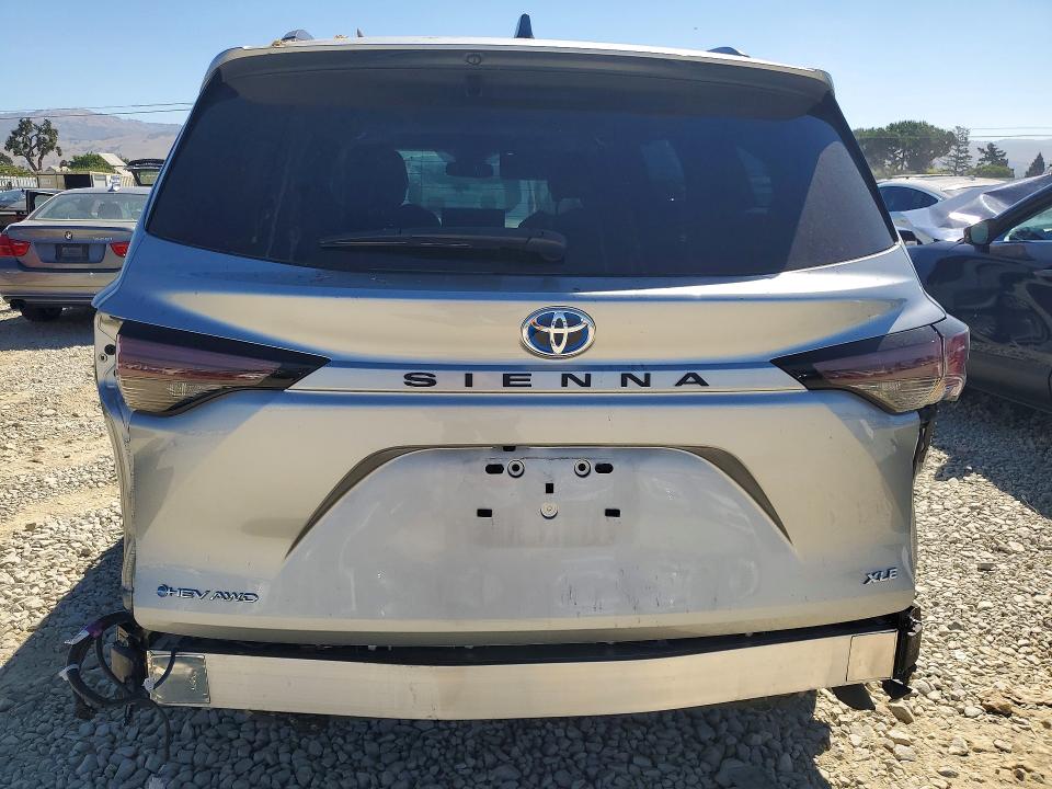 2025 Toyota Sienna VIN 5TDJSKFC7SS182100 COPART salvage auction — REAR END, Ca - Salvage Certificate, sold $300 on 2026-07-30 (photo 6)