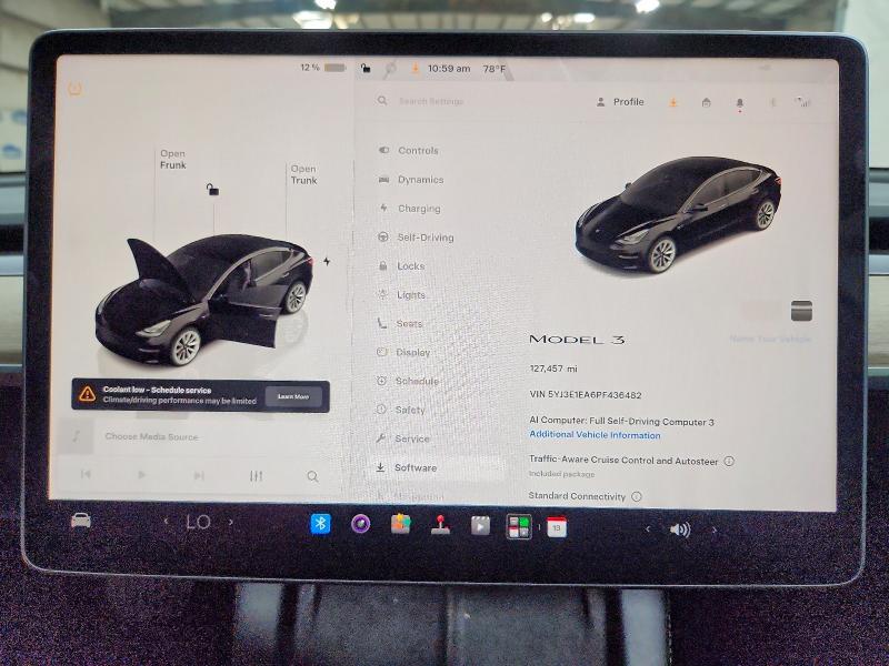 2023 Tesla Model 3 VIN 5YJ3E1EA6PF436482 COPART salvage auction — MECHANICAL, Tn - Salvage Certificate, sold $150 on 2026-08-03 (photo 9)
