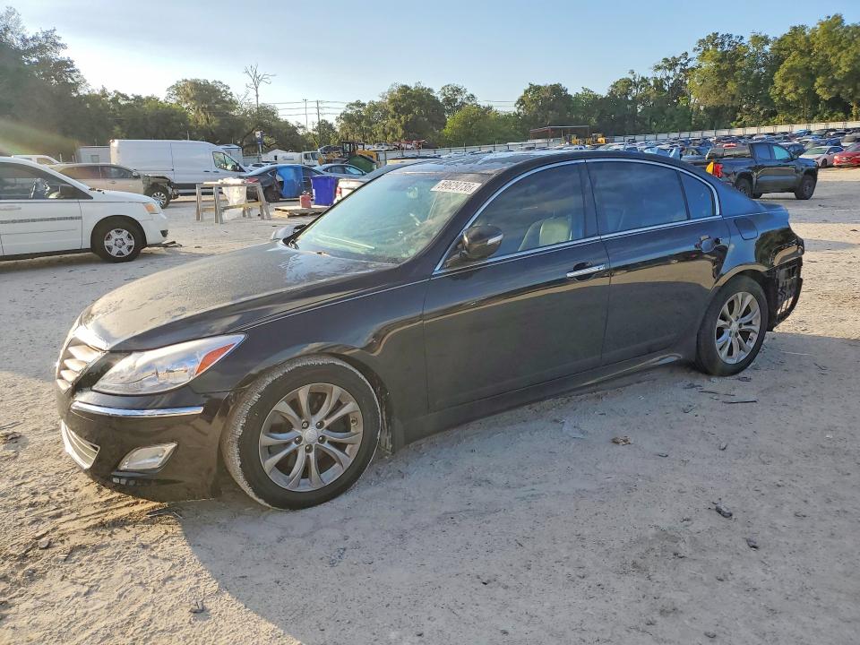 2013 Hyundai Genesis VIN KMHGC4DD5DU246515 COPART salvage auction — REAR END, Fl - Cert Of Title Slvg Rebuildable, sold $375 on 2026-07-21 (photo 1)