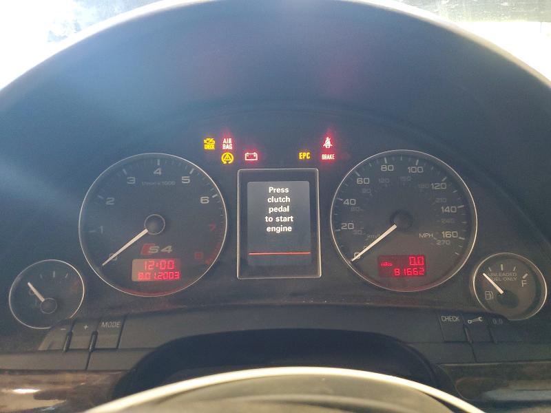 2005 Audi S4 VIN WAUPL68E75A074734 COPART salvage auction — FRONT END, NY - CERTIFICATE OF TITLE, sold $450 on 2026-07-13 (photo 9)